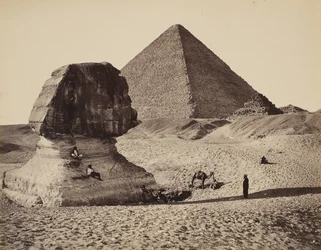 The Sphinx, the Great Pyramid and Two Lesser Pyramids, Ghizeh, Egypt